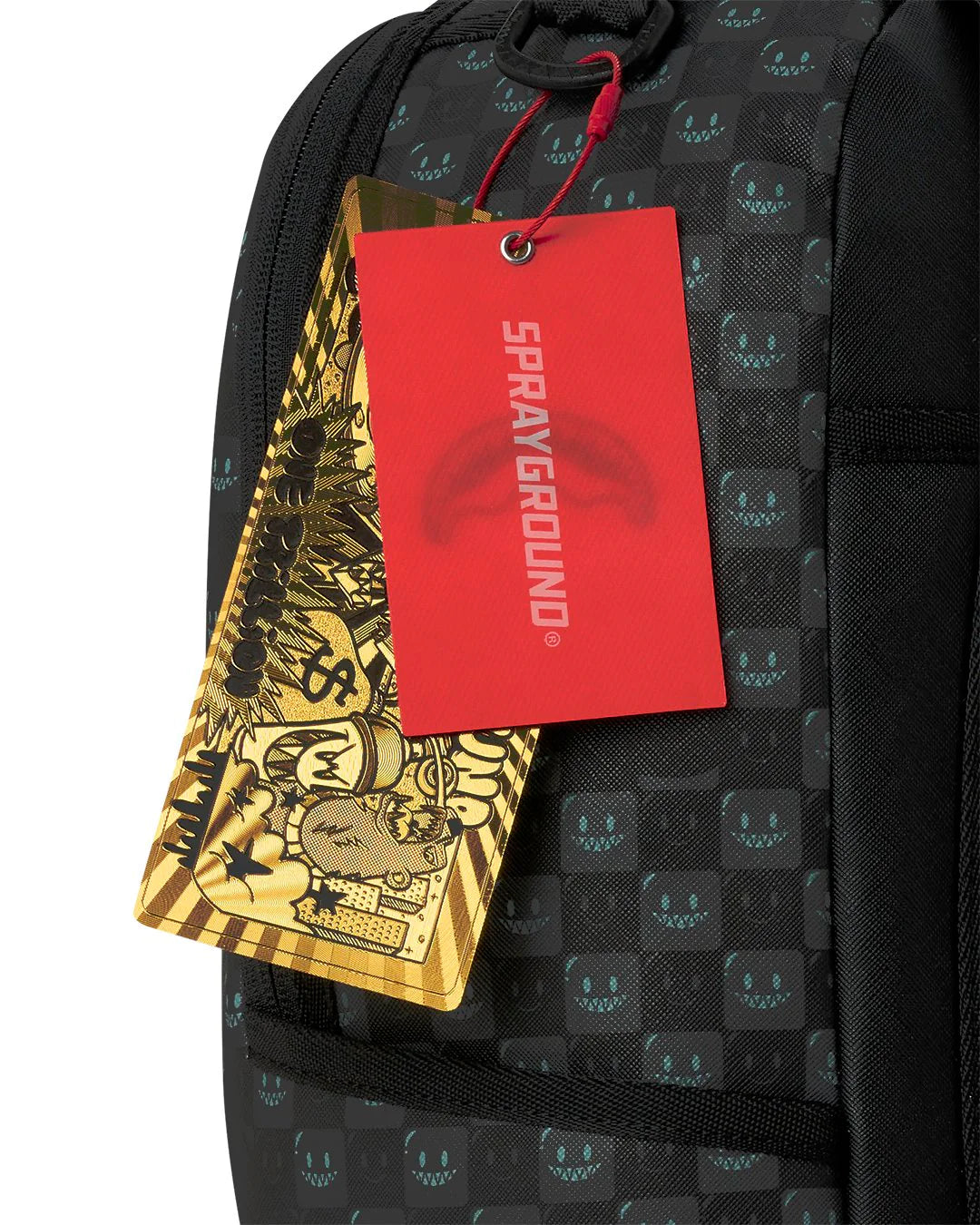 Sprayground Sharks in Paris WTF Bubbly Black Check Backpack