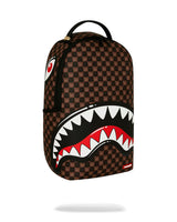 Sprayground Sharks in Paris WTF Bubbly Brown Check Backpack