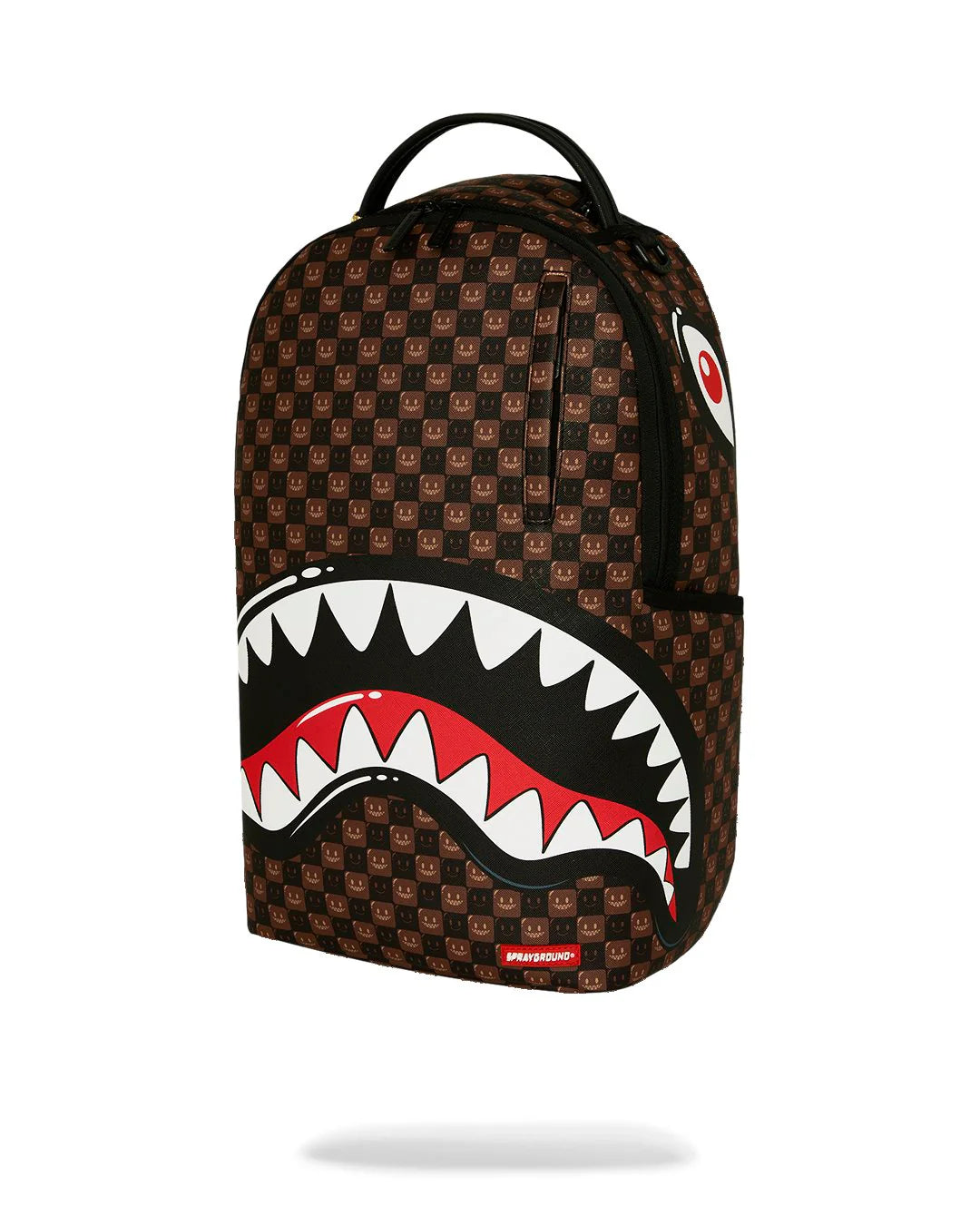 Sprayground Sharks in Paris WTF Bubbly Brown Check Backpack