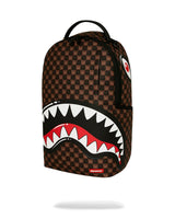 Sprayground Sharks in Paris WTF Bubbly Brown Check Backpack