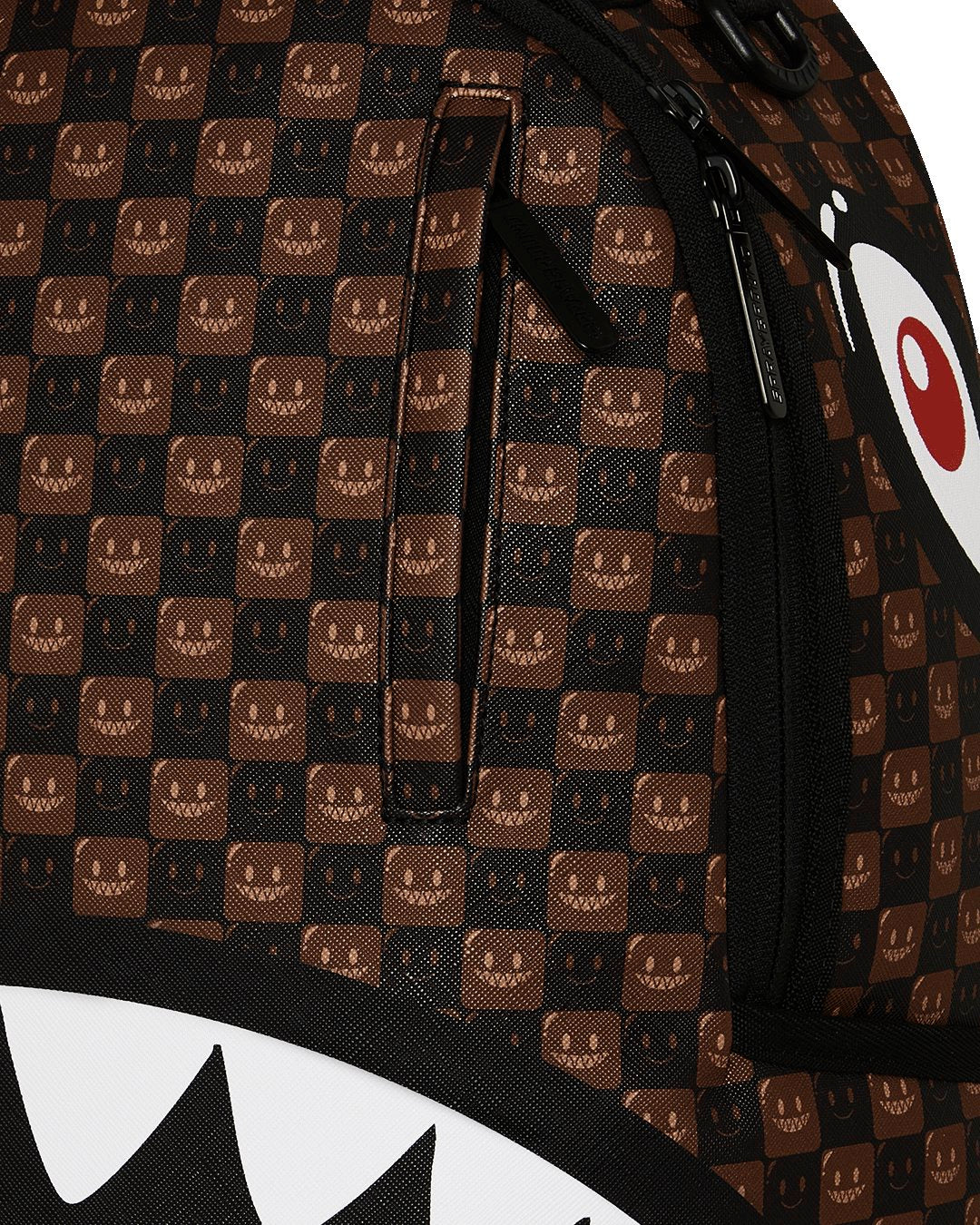Sprayground Sharks in Paris WTF Bubbly Brown Check Backpack