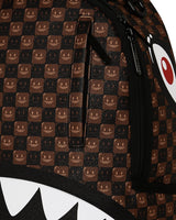 Sprayground Sharks in Paris WTF Bubbly Brown Check Backpack