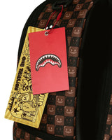 Sprayground Sharks in Paris WTF Bubbly Brown Check Backpack