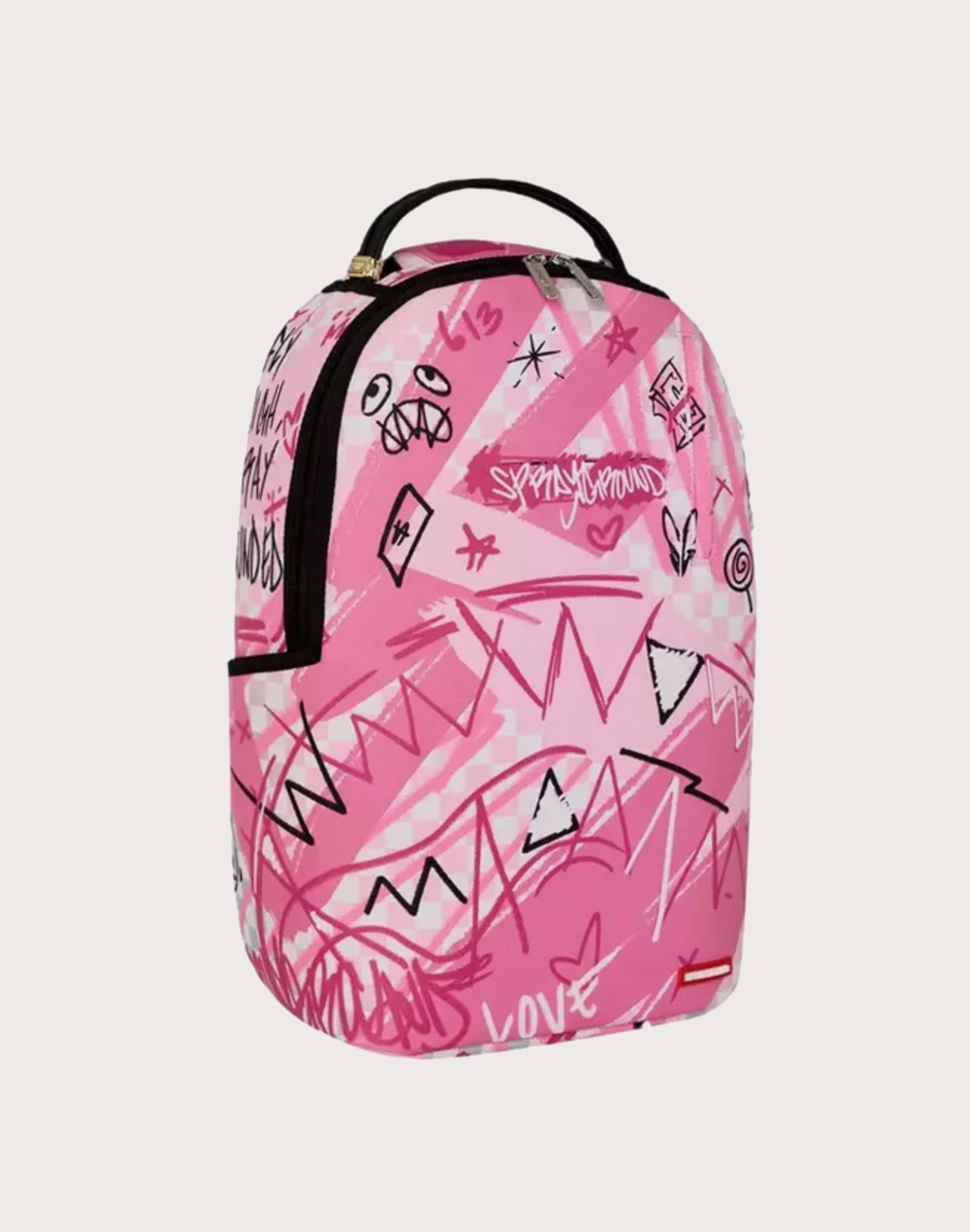 Sprayground Pink Smoke Check DLXSV Backpack