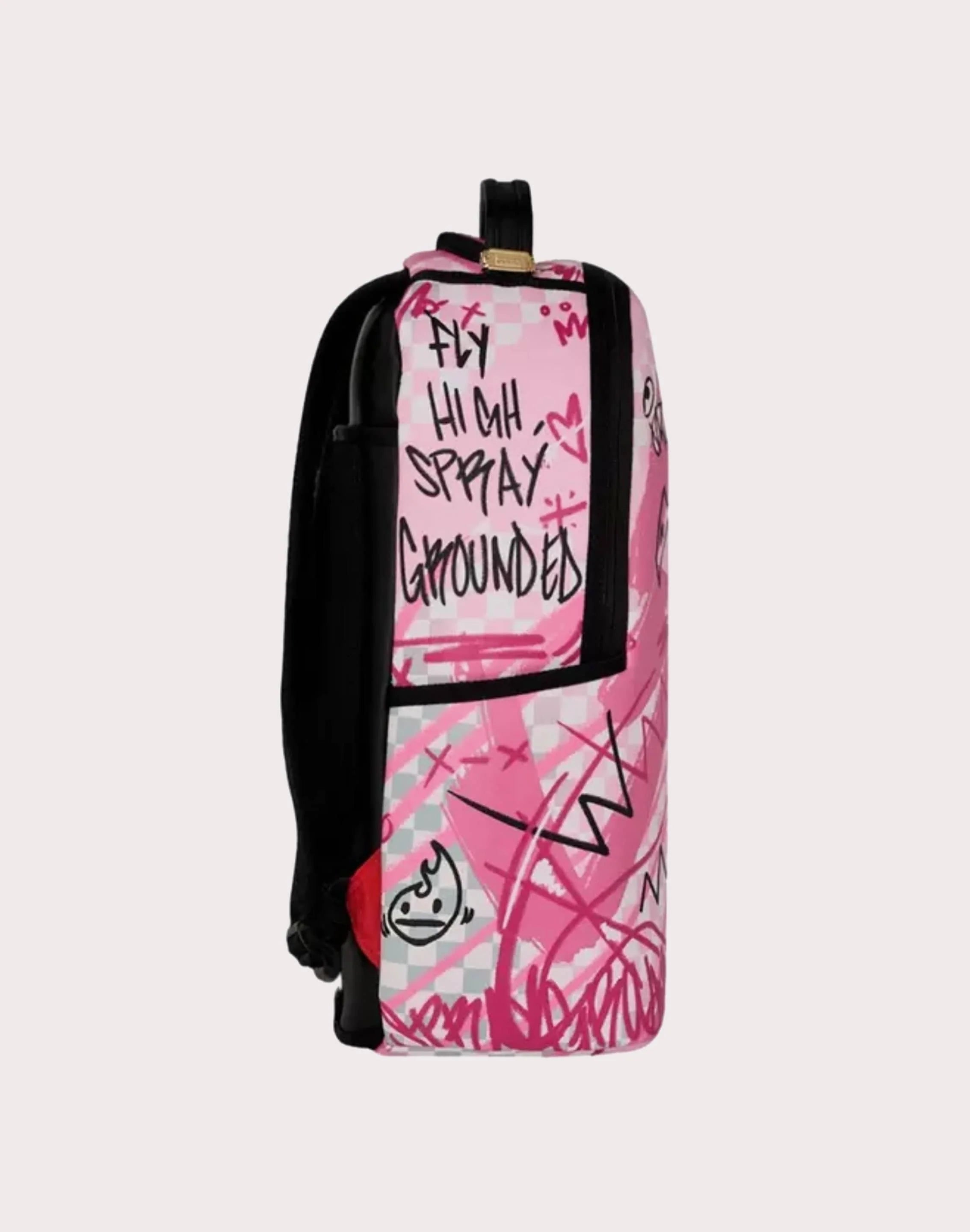Sprayground Pink Smoke Check DLXSV Backpack