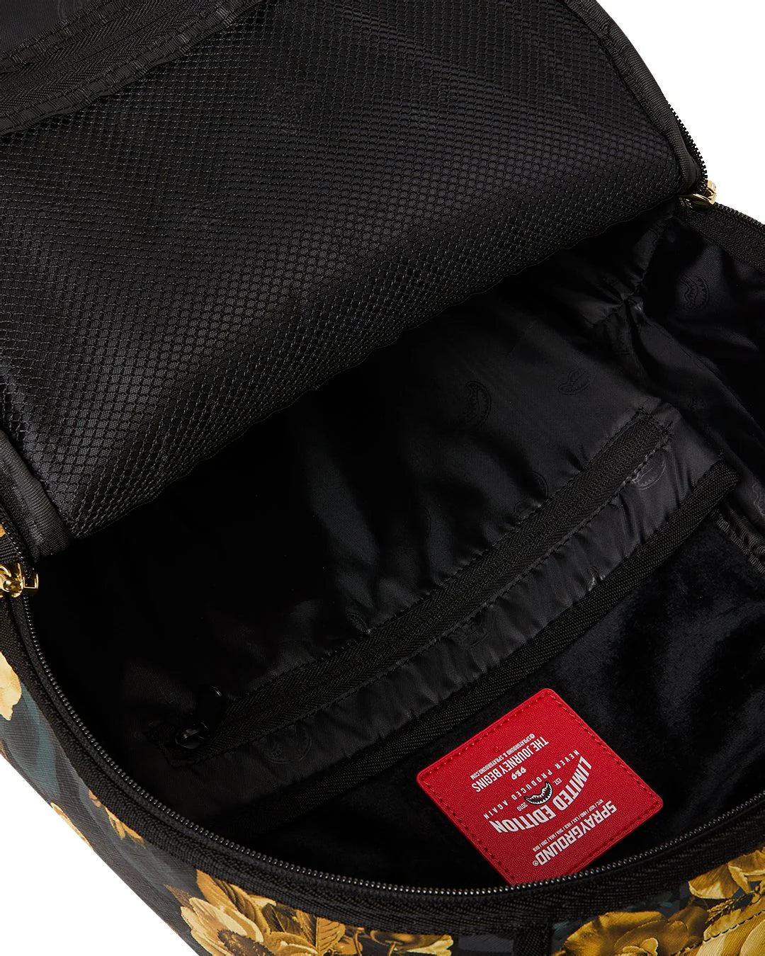 Sprayground Gold Floral Remix DLXSV Backpack
