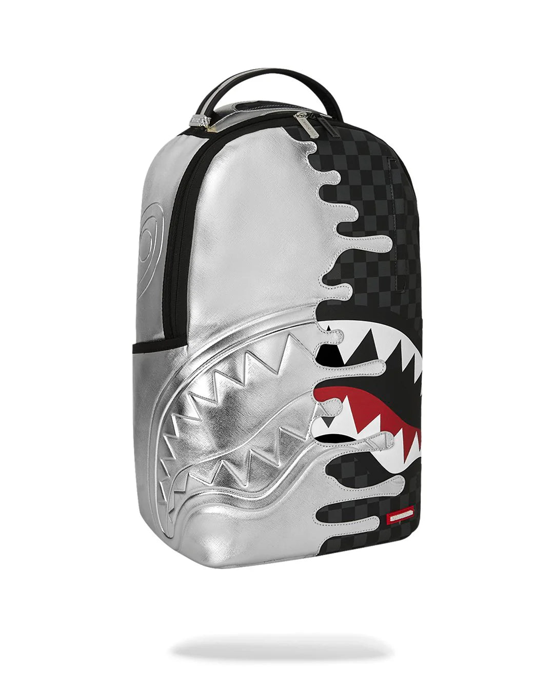 Sprayground Silver Side Drip Black Check DLXSV Backpack