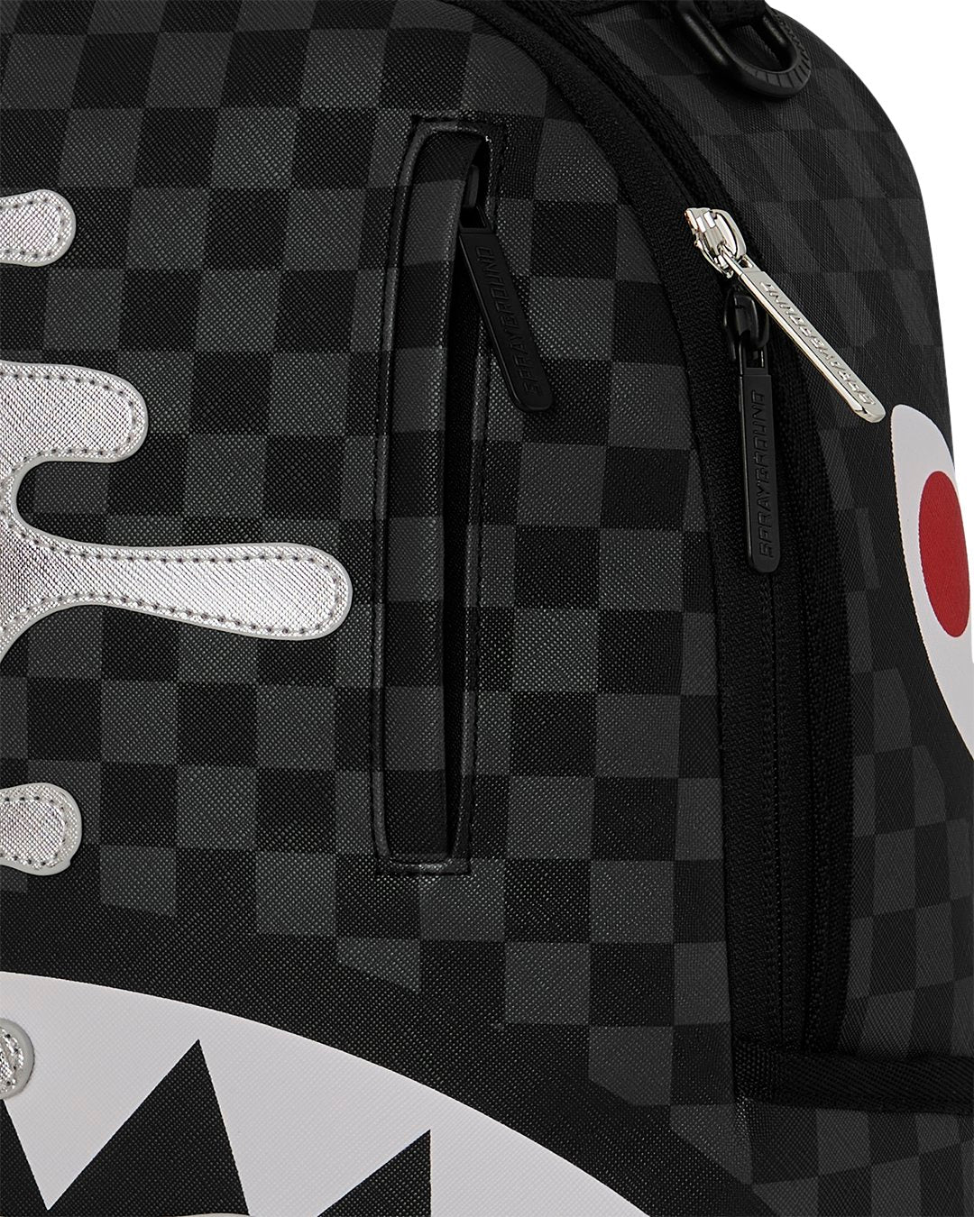 Sprayground Silver Side Drip Black Check DLXSV Backpack