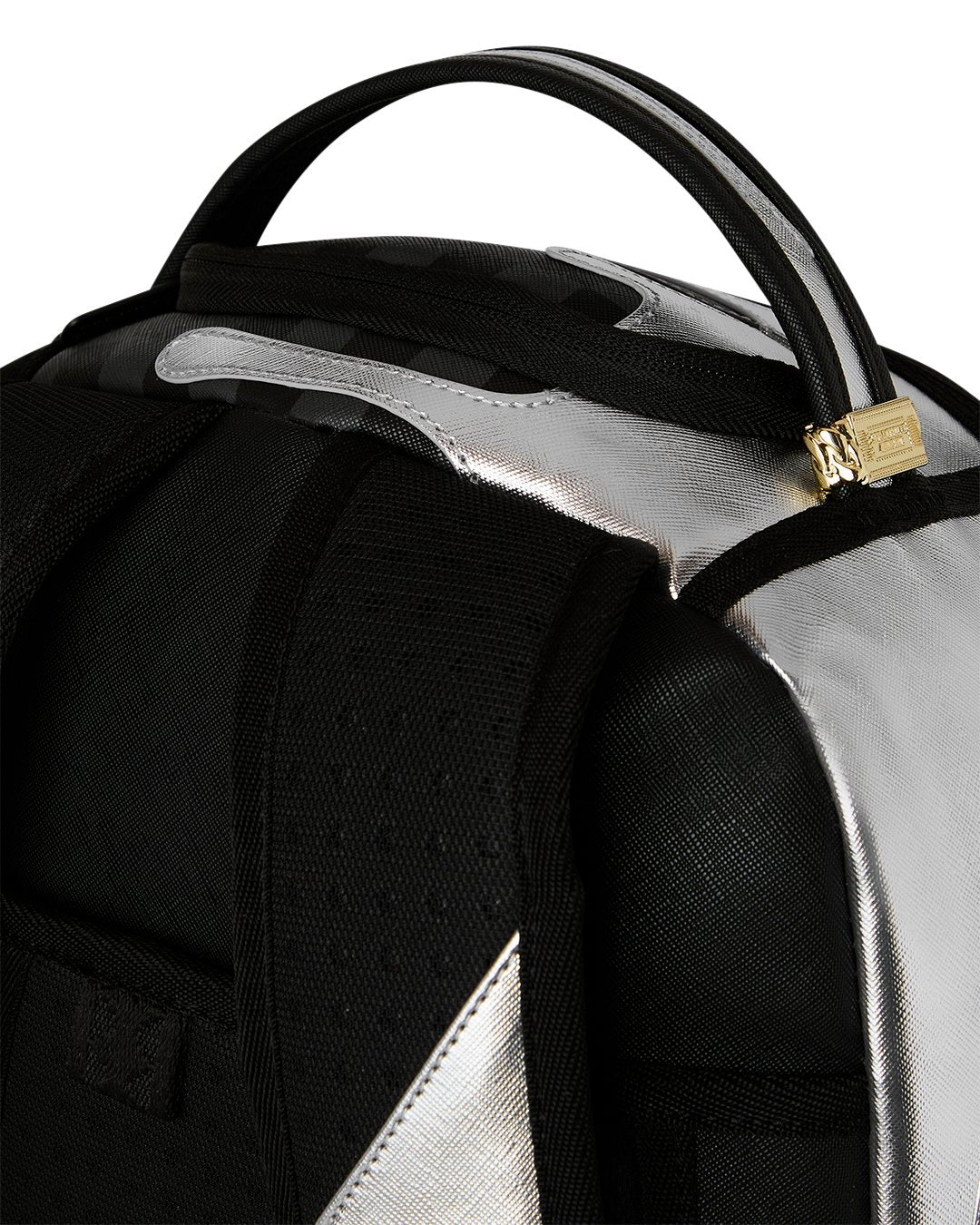 Sprayground Silver Side Drip Black Check DLXSV Backpack