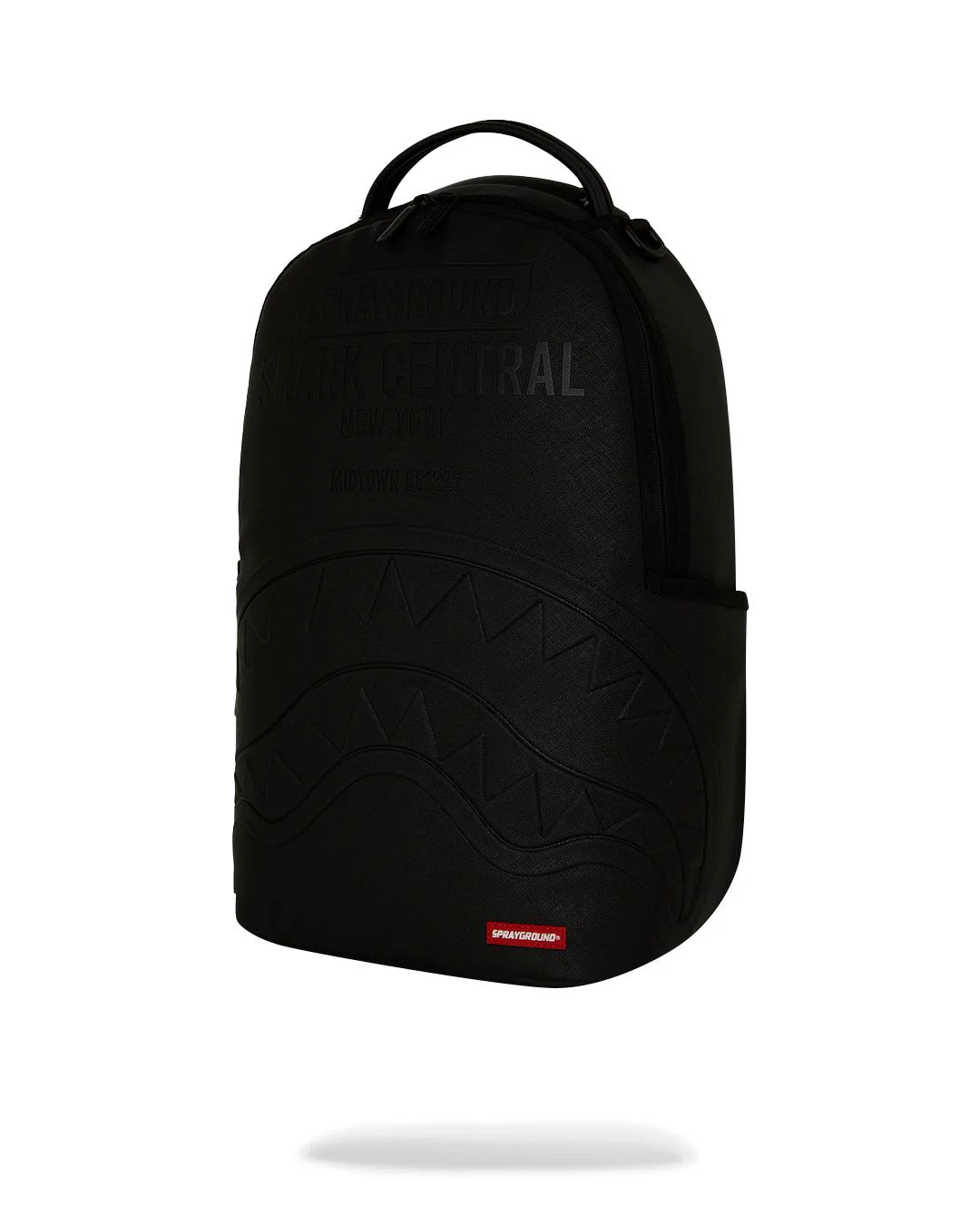 Sprayground Shark Central Embossed Black Nylon Backpack