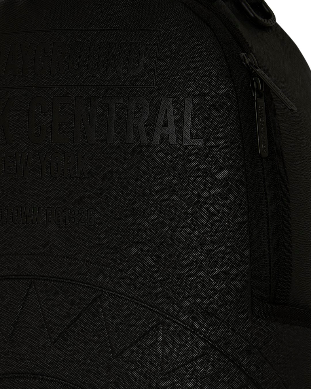 Sprayground Shark Central Embossed Black Nylon Backpack