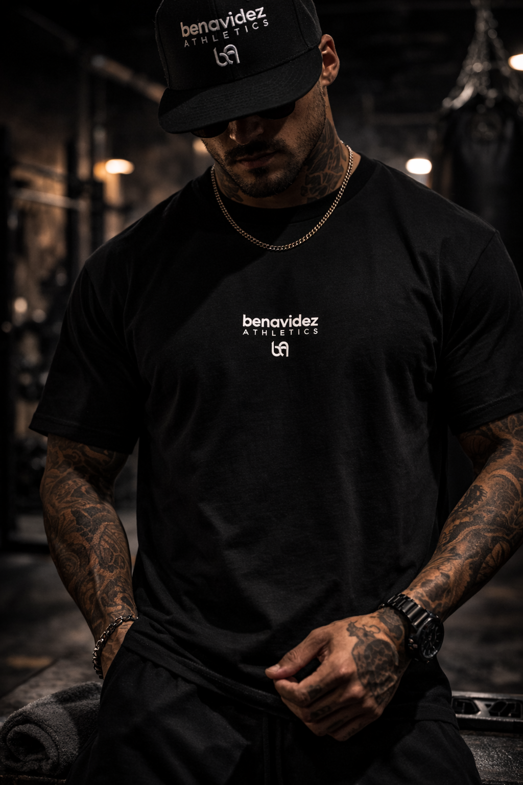 Benavidez Athletics Essential Logo T-Shirt – Black (Minimal Logo Edition)