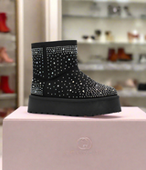 Booties with rhinestones