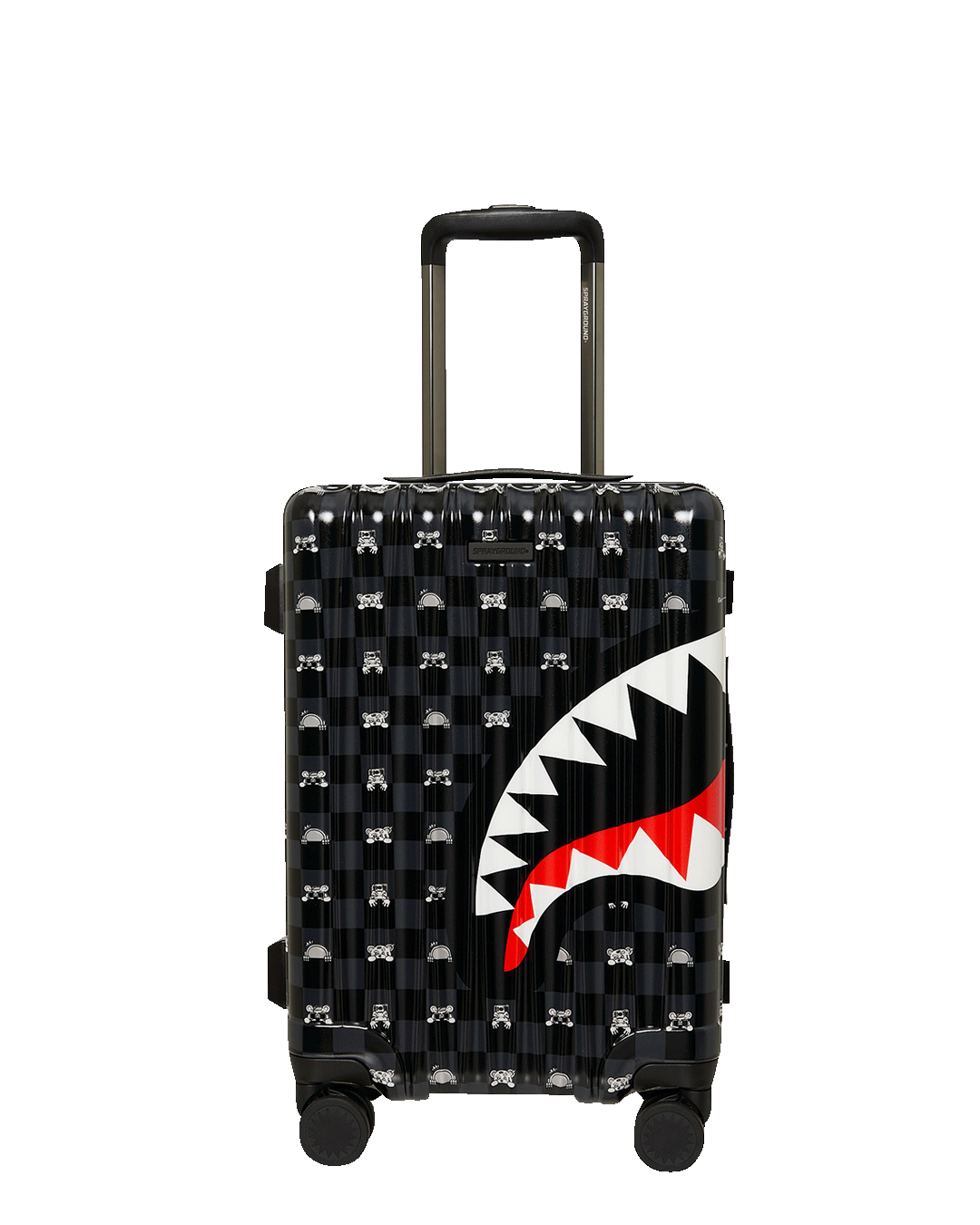 Sprayground Gray Peeking Character Sketch Carry on Hardshell Luggage