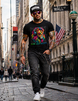 Men’s Graphic T-Shirt – KING MENTALITY Lion Design | Colorful Streetwear Tee | Grooveman Exclusive