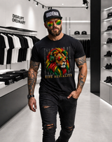 Men’s Graphic T-Shirt – KING MENTALITY Rasta Lion | Reggae Streetwear Tee | Grooveman Exclusive