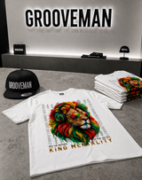 Men’s Graphic T-Shirt – KING MENTALITY Rasta Lion | Reggae Streetwear Tee | Grooveman Exclusive