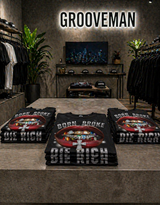 Born Broke Die Rich Graphic T-Shirt – Premium Streetwear Tee | Grooveman Exclusive | Unisex Cotton Shirt