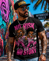 Men’s Graphic T-Shirt “No Risk No Story” – Grooveman Streetwear Tee (Oversized Fit)