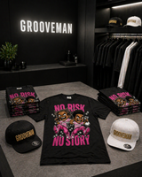 Men’s Graphic T-Shirt “No Risk No Story” – Grooveman Streetwear Tee (Oversized Fit)