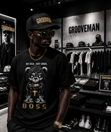 Grooveman “No Talk Just Bags” Black Collection T-Shirt – Luxury Streetwear Graphic Tee (Runs Big)