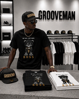Grooveman “No Talk Just Bags” Black Collection T-Shirt – Luxury Streetwear Graphic Tee (Runs Big)