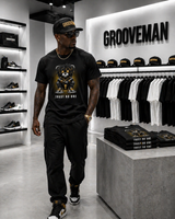 Grooveman “Trust No One” Black Collection T-Shirt – Luxury Streetwear Graphic Tee (Runs Big)