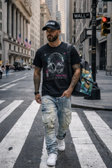 Men’s Light Wash Cargo Jeans with Zipper Detail – Stacked Fit Denim – GROOVEMAN