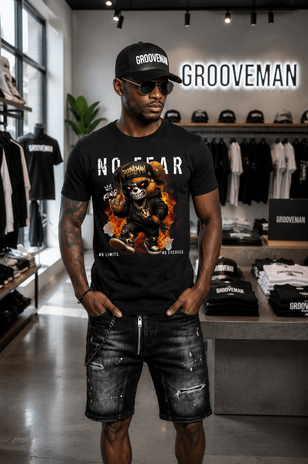 Black Island Limited Edition Distressed Denim Shorts
