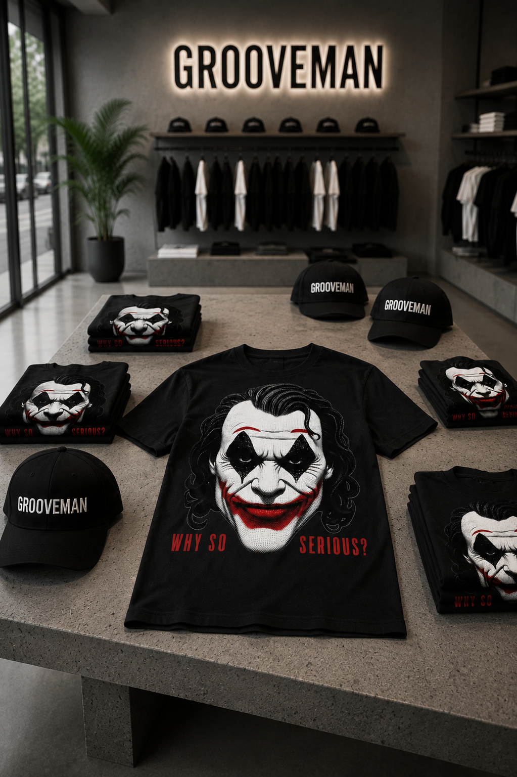 Grooveman Why So Serious? Graphic T-Shirt – Black or White