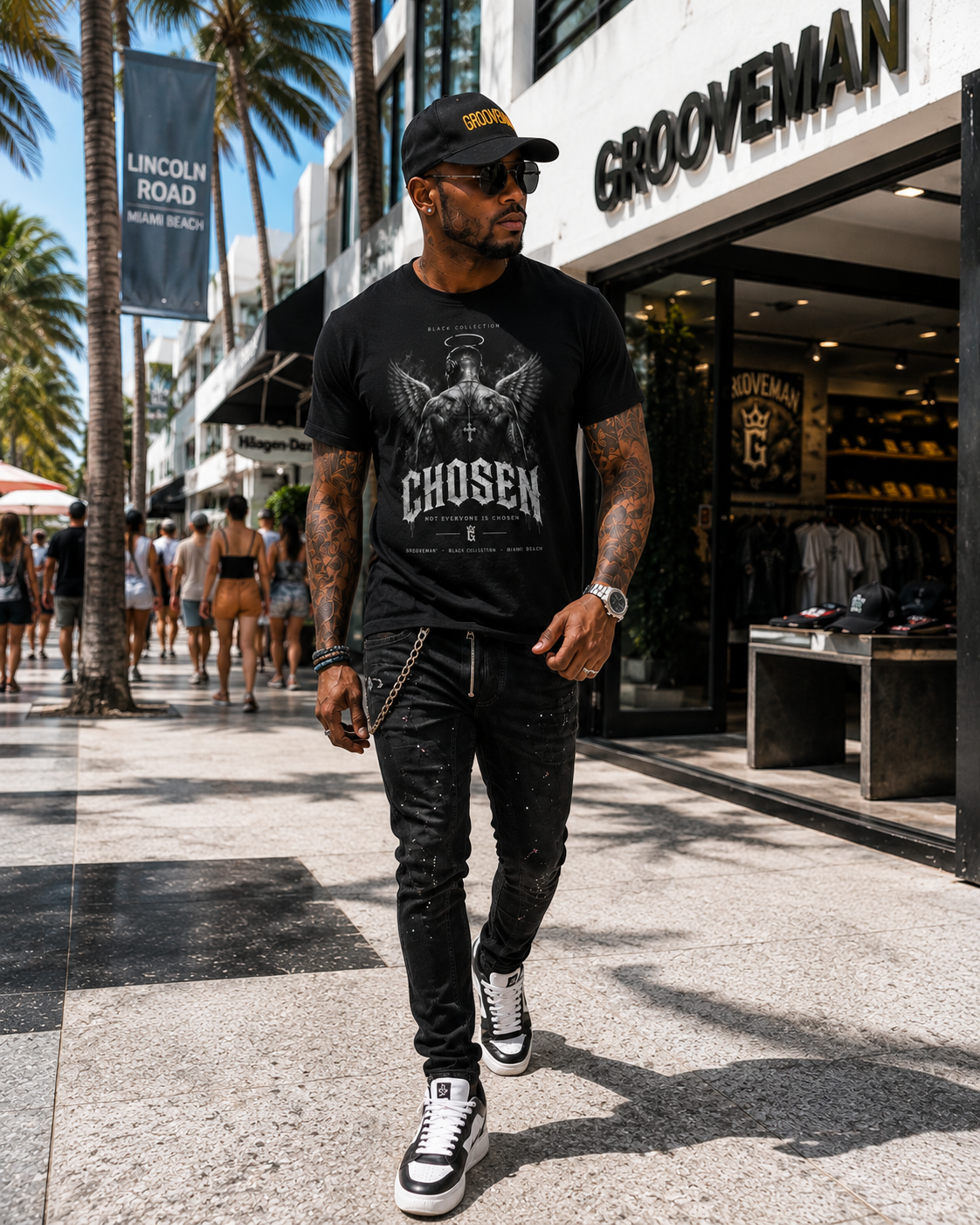 Chosen Angel Graphic T-Shirt – Grooveman Black Collection