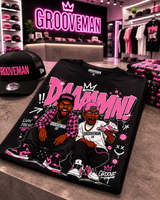 Grooveman DAAAAMN! Pink Graphic T-Shirt – Premium Streetwear Tee
