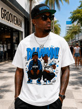Grooveman DAAAMMN! Carolina Blue Graphic T-Shirt – Premium Streetwear Tee