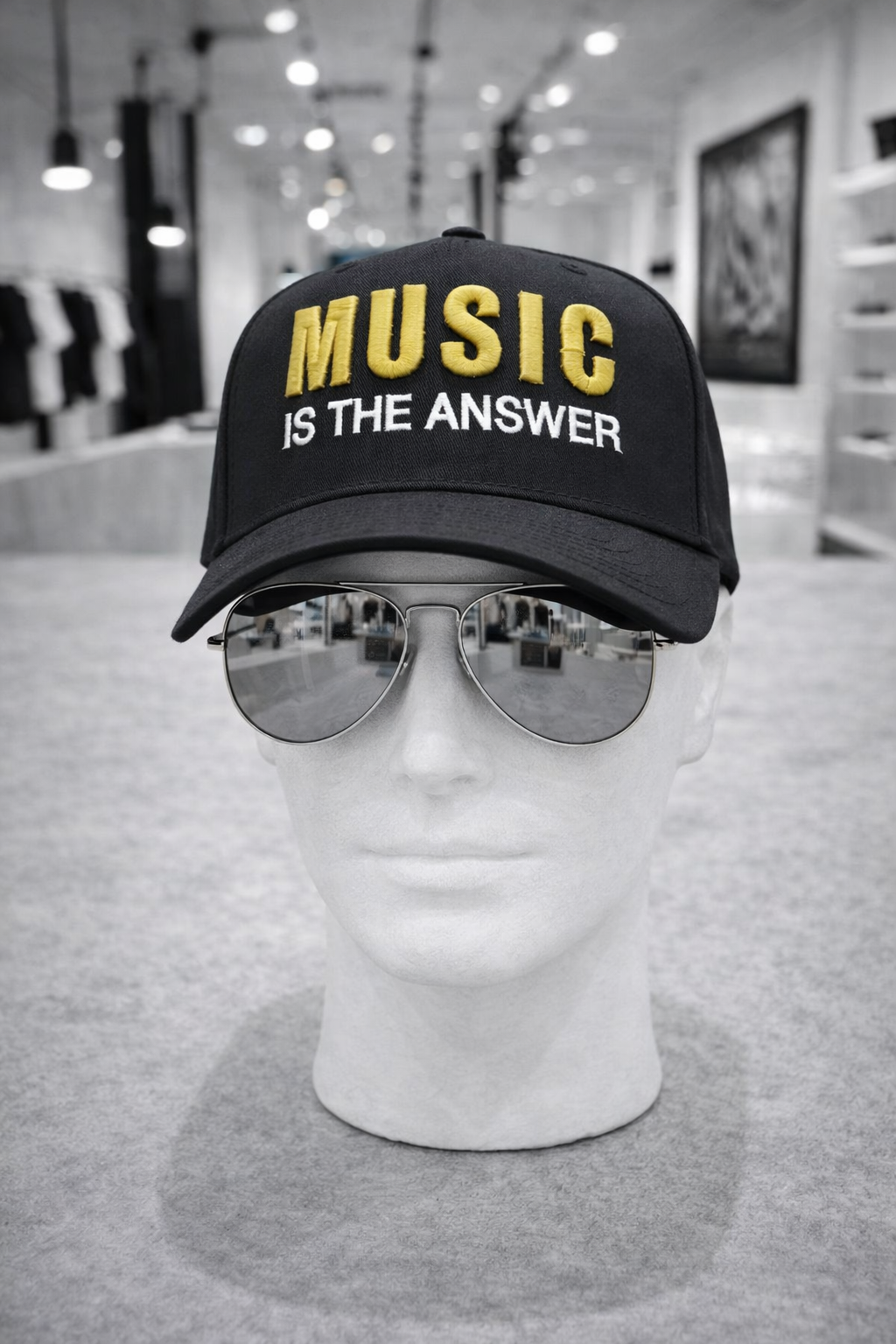 Music Is The Answer Black Snapback Hat – 3D Embroidery Streetwear Cap