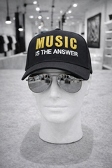 Music Is The Answer Black Snapback Hat – 3D Embroidery Streetwear Cap