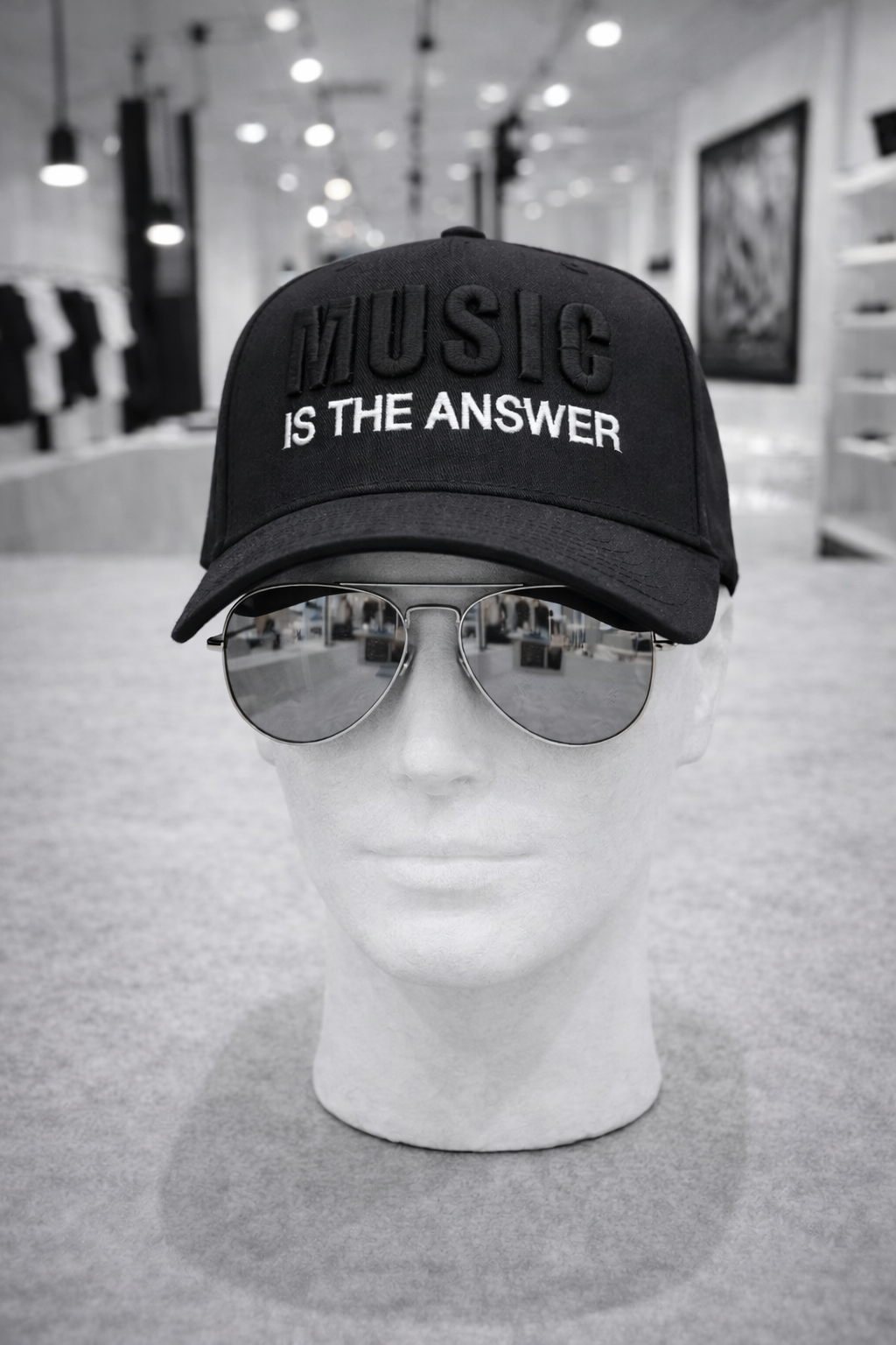 Music Is The Answer Black Snapback Hat – 3D Embroidery Streetwear Cap