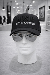 Music Is The Answer Black Snapback Hat – 3D Embroidery Streetwear Cap