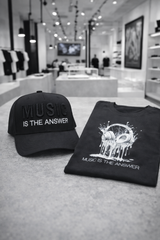Music Is The Answer Black Snapback Hat – 3D Embroidery Streetwear Cap