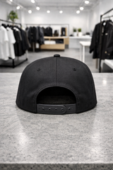 Music Snapback Hat – Black Streetwear Cap with Embroidery (White / Black / Gold)