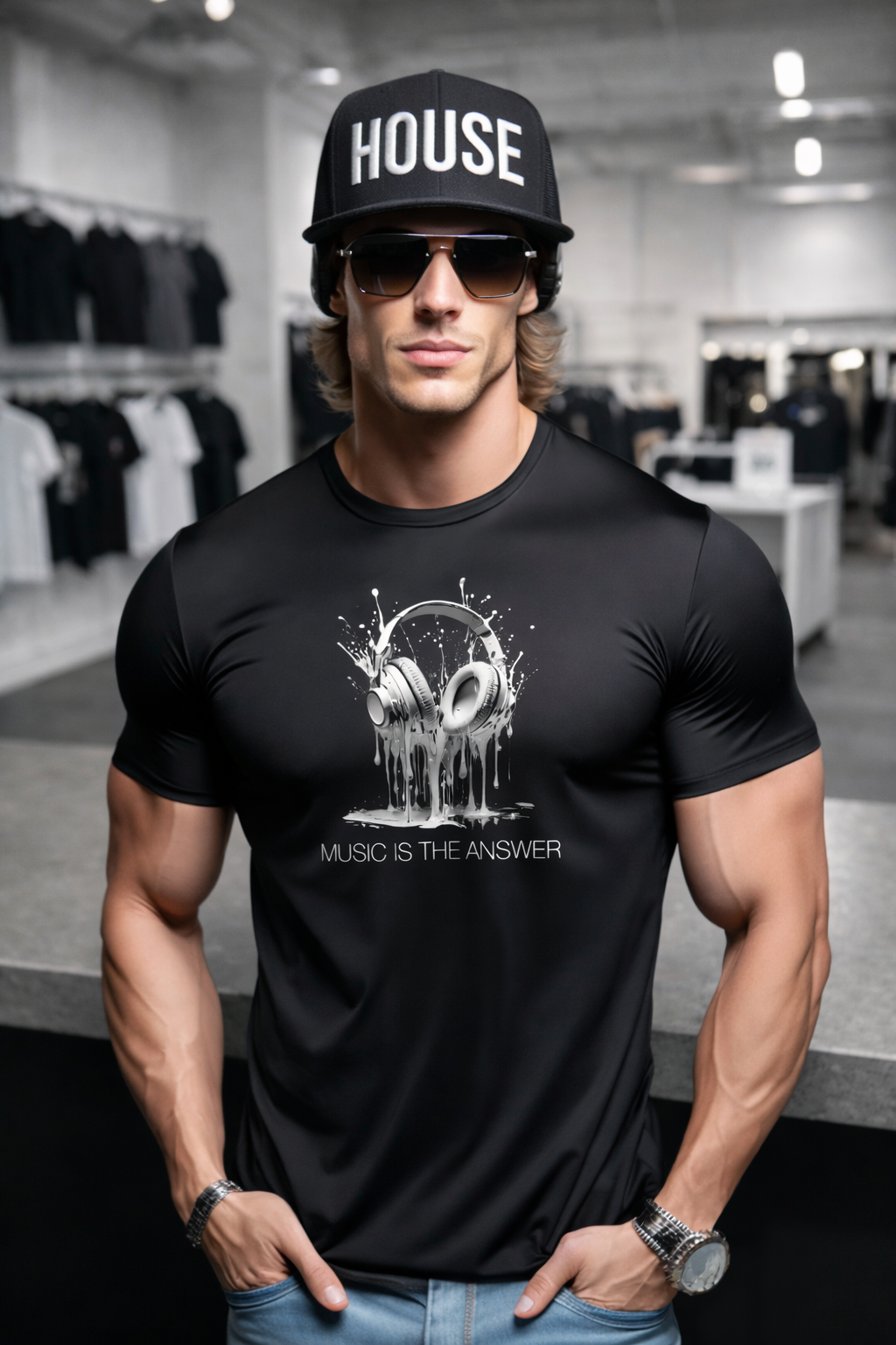 House 3D embroidered snapback hat – Grooveman exclusive