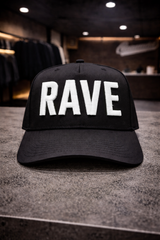 Rave black baseball cap 3D embroidery streetwear edition