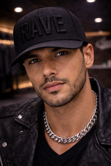 Rave black baseball cap 3D embroidery streetwear edition