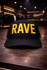 Rave black baseball cap 3D embroidery streetwear edition