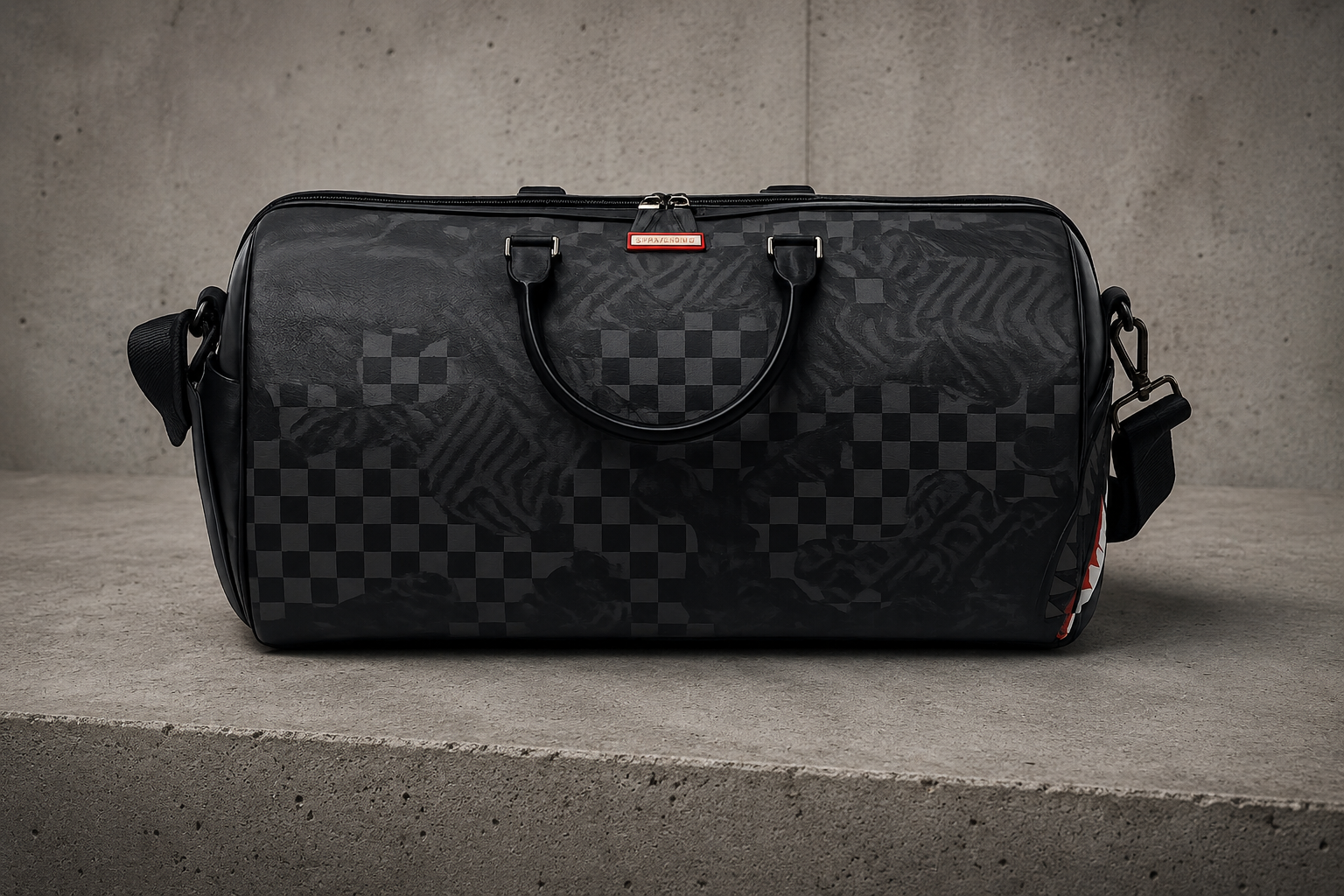 Sprayground  | 4AM Red SharkCheck Pattern Large Duffle