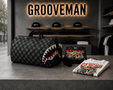 Sprayground  | Shark in Paris WTF Bubbly Black Check Large Duffle