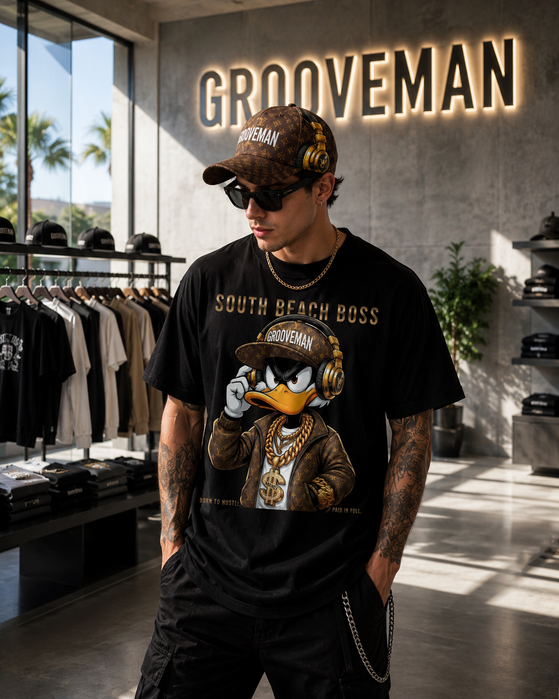 South Beach Boss Graphic T-Shirt | Premium Streetwear Tee | Grooveman Miami