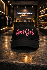 Boss Girl Cap – 3D Embroidered Women's Streetwear Hat | Grooveman Exclusive