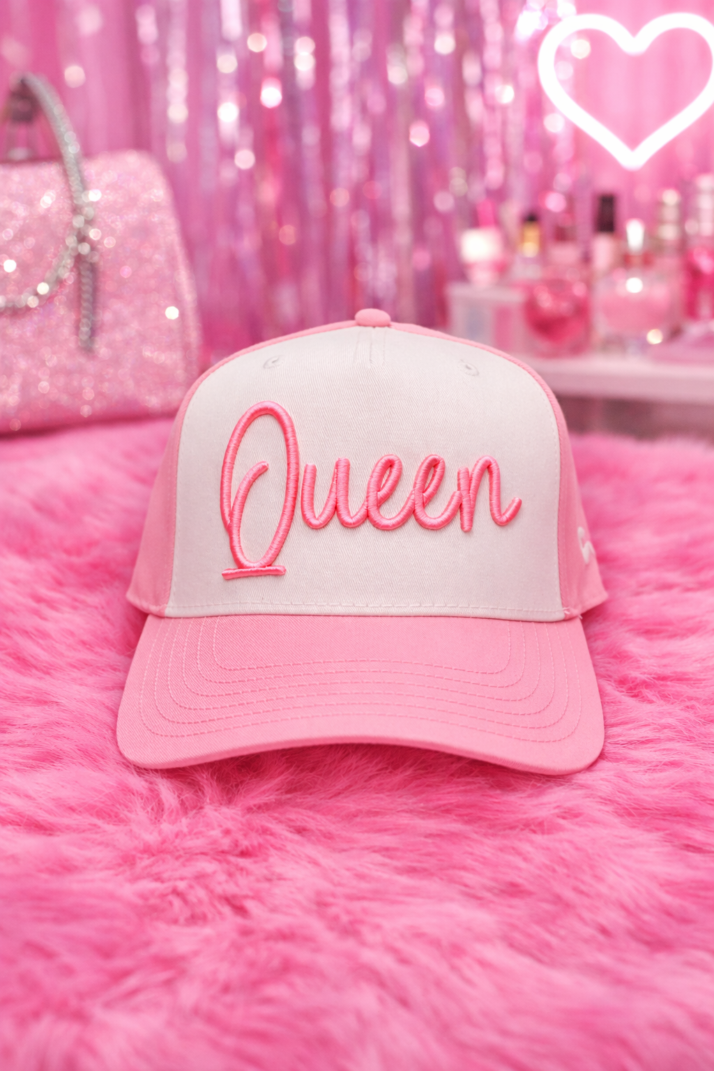 QUEEN Pink Embroidered Snapback Hat – Women’s Statement Cap | Grooveman Exclusive