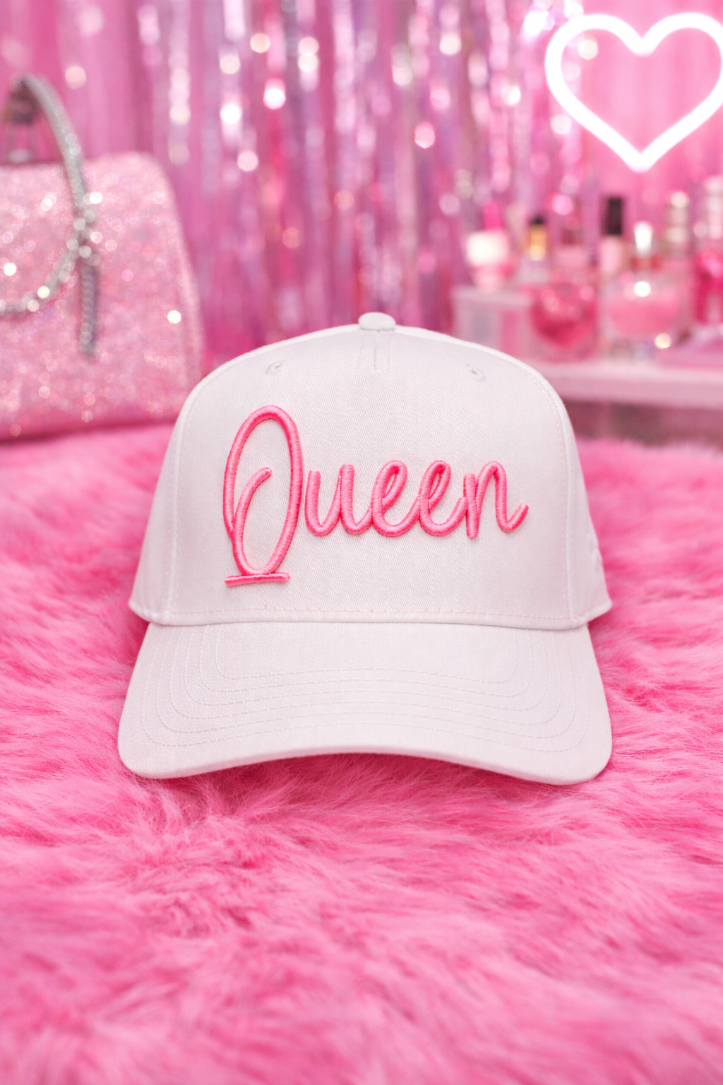 QUEEN Pink Embroidered Snapback Hat – Women’s Statement Cap | Grooveman Exclusive