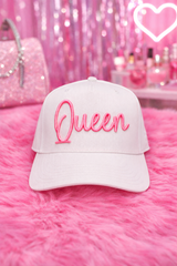 QUEEN Pink Embroidered Snapback Hat – Women’s Statement Cap | Grooveman Exclusive